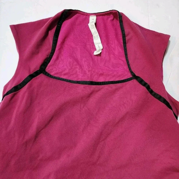 Vintage Lululemon Athletica Top Square Neck Cap Sleeve Women's X1 Purple / Black - Picture 8 of 11